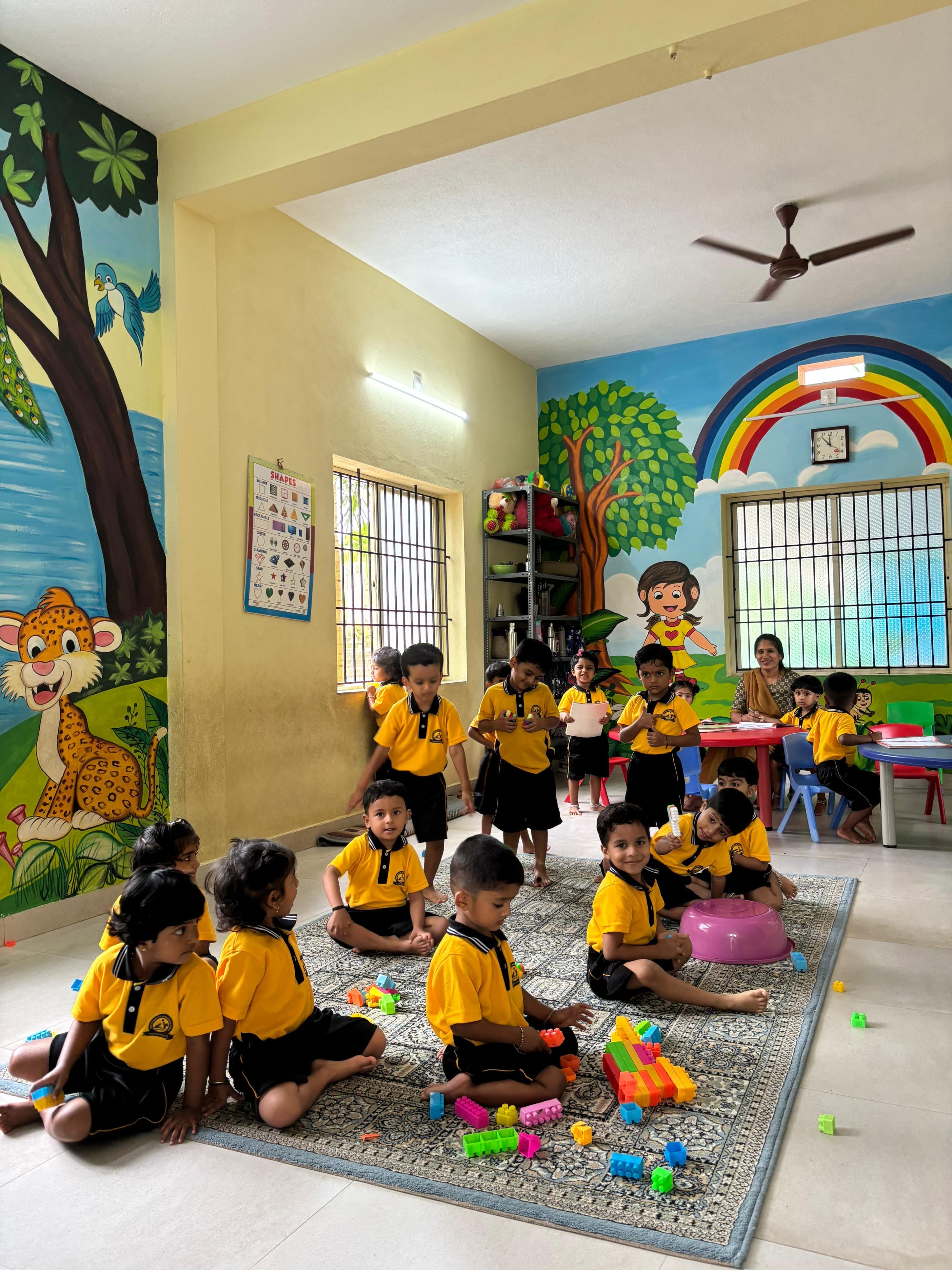 Students learning in classroom at Vidyaniketana
